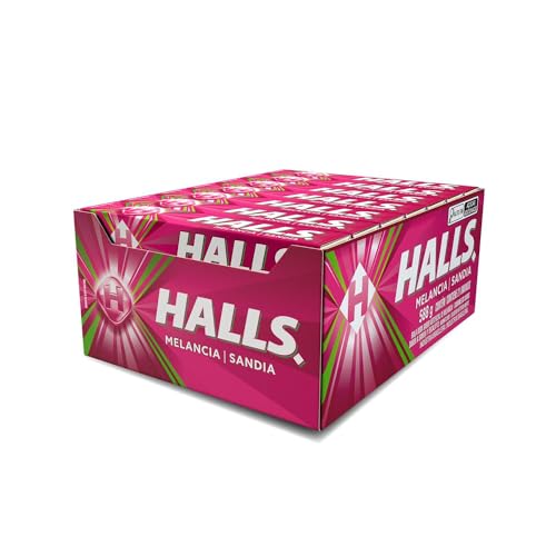 Bala Halls Melancia Caixa Com 21 Unidades De 28g