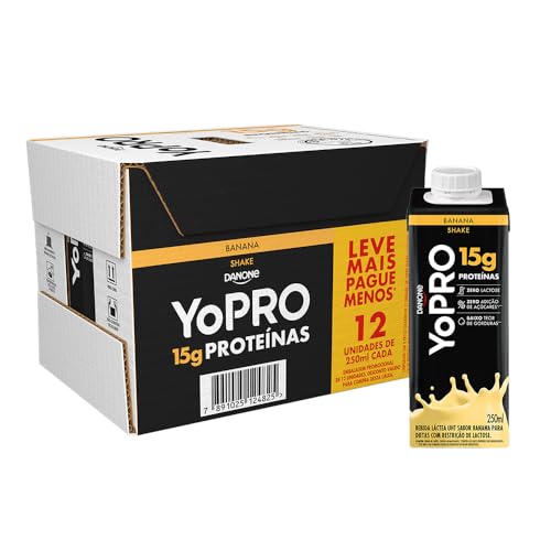 YoPRO Bebida Láctea UHT Banana 15g de proteínas 250ml - 12 unidades