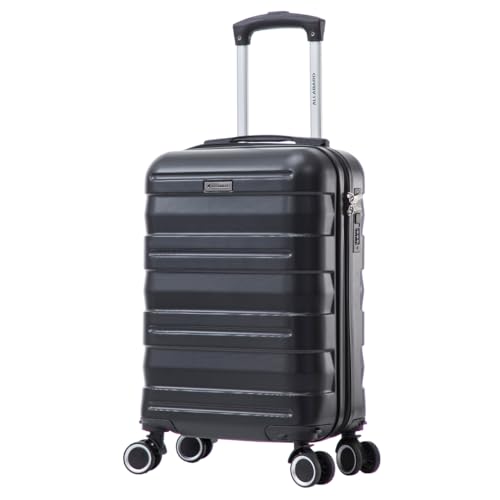 Mala de Viagem Bordo 8kg Allabard ANAC Regulamentada Avião Medidas Aceitas Voos Rodinhas 360° Removíveis (P045 Preto)