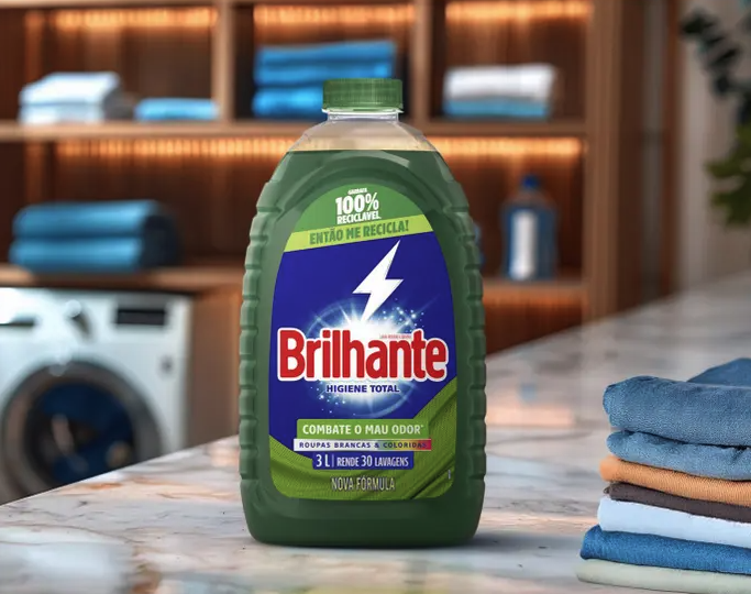 Lava Roupas Liquido Brilhante Higiene Total 3l